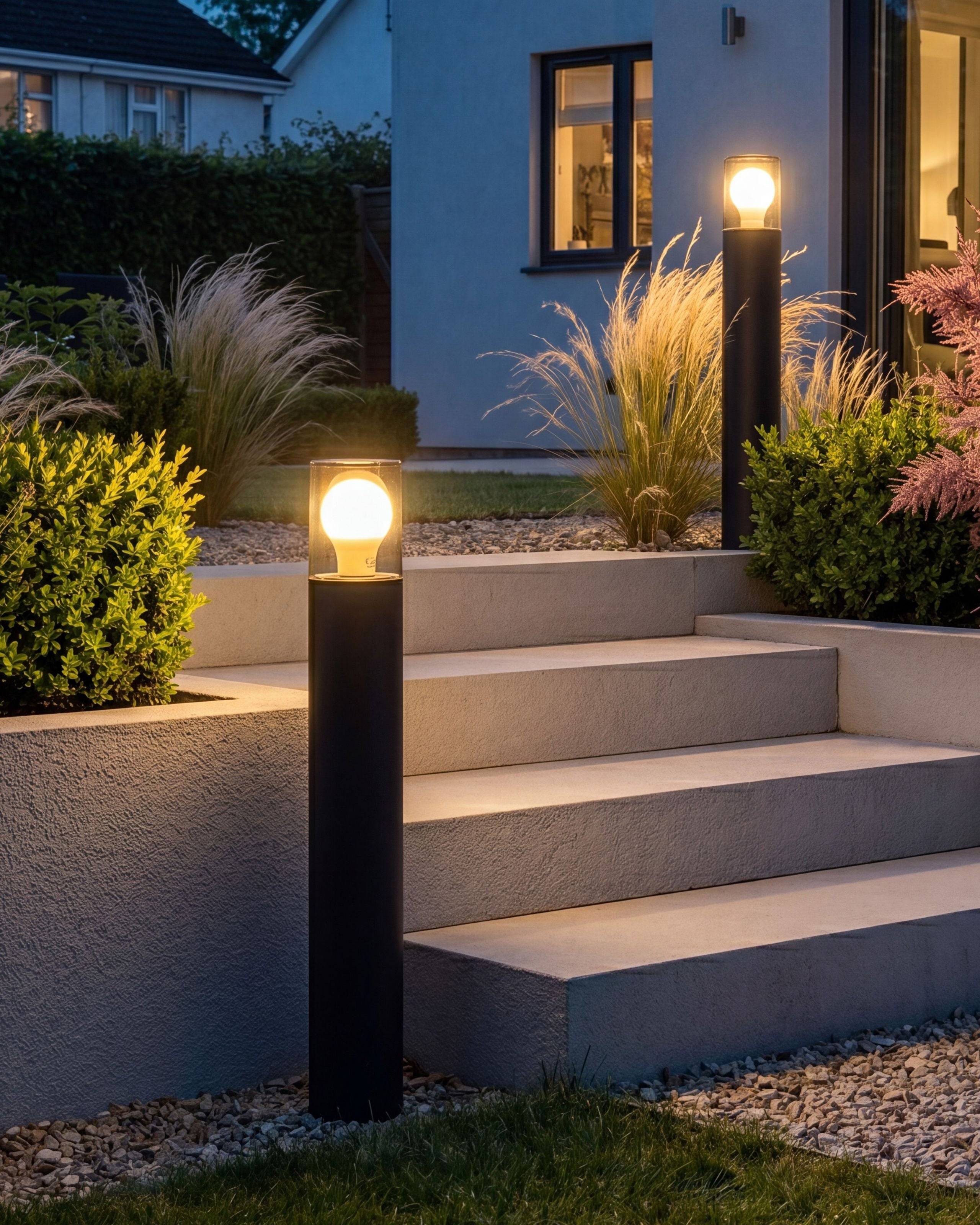 Beliani - Borne Lumineuse Aluminium Noir ELRICK - Beliani