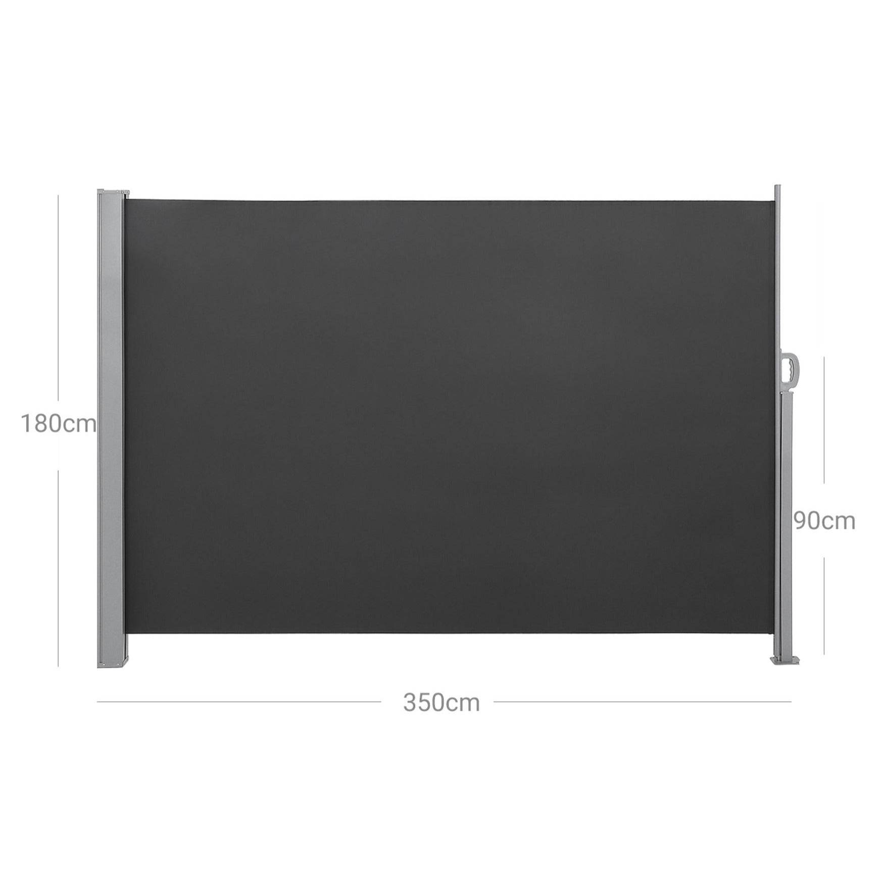 Helloshop26 - Store latéral pour balcon et terrasse pare-soleil brise-vue protection vie privée 180 x 350 cm gris foncé - Imagen 5