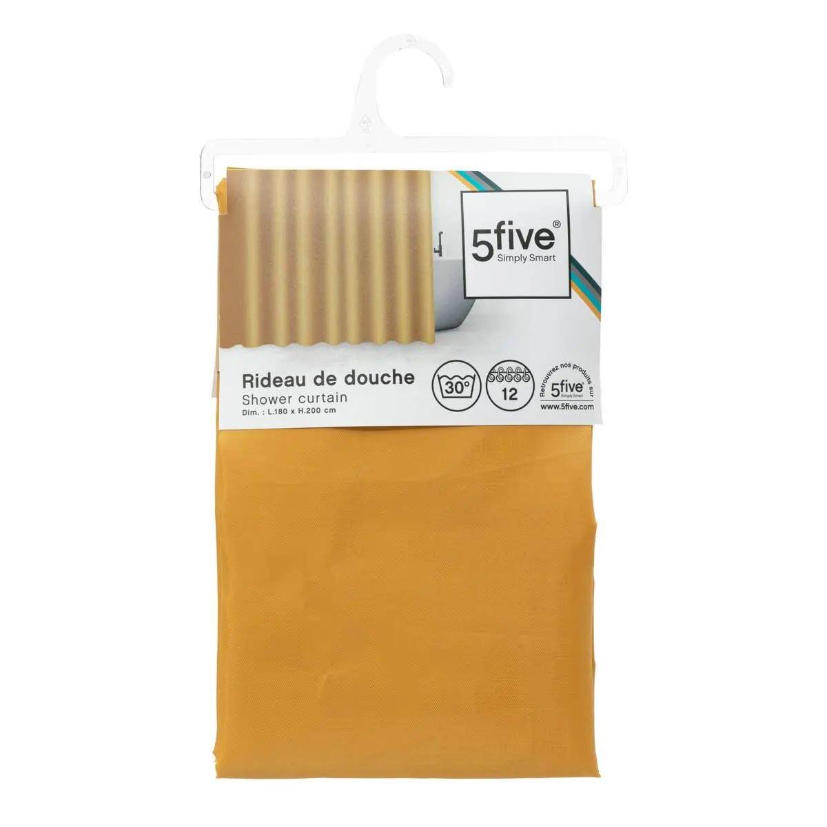 Rideau de Douche Polyester 180x200cm Jaune - Image 2