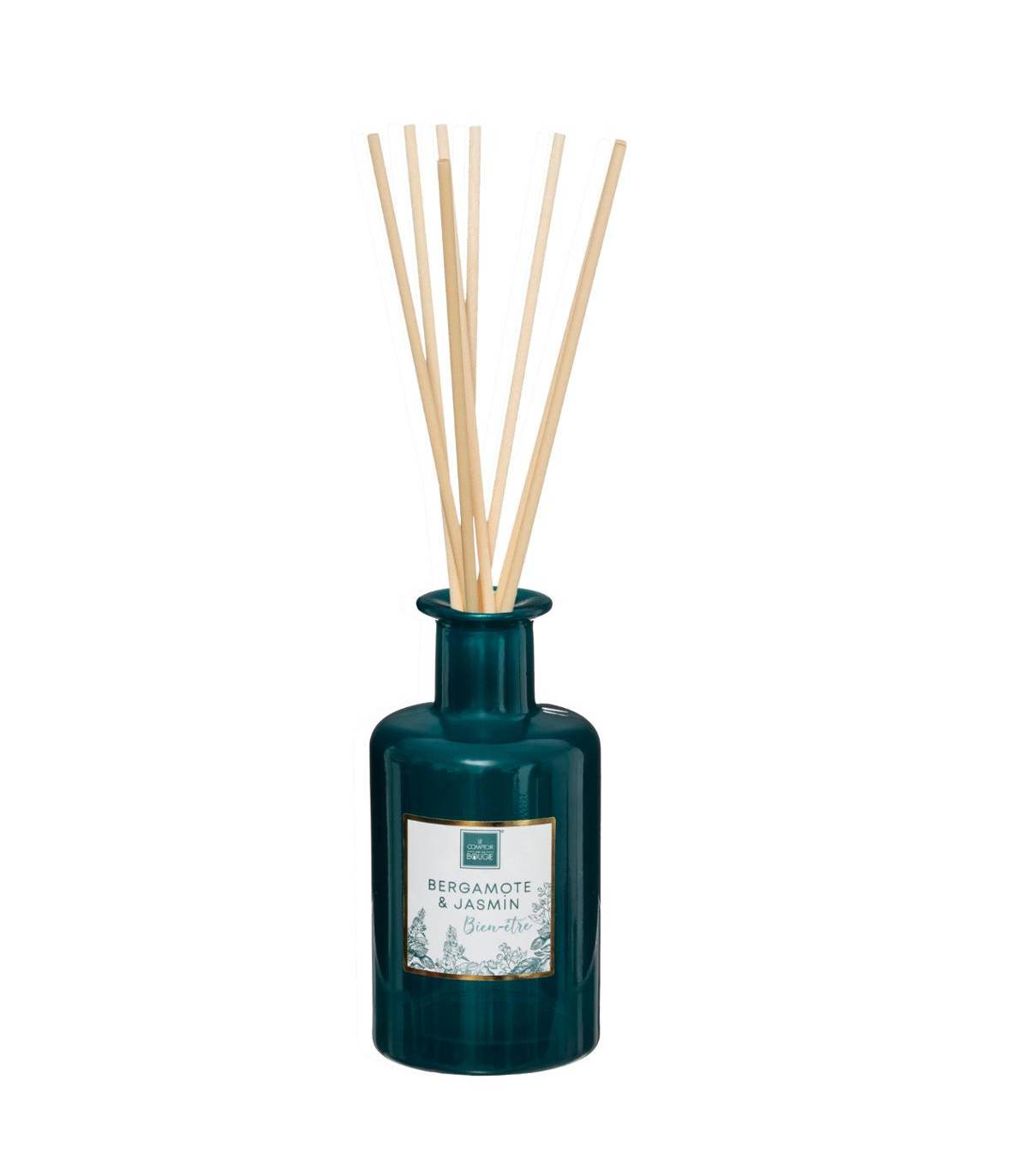 Diffuseur de parfum Bergamote et Jasmin 200 ml avec 8 Bâtonnets en rotin - Imagen 1