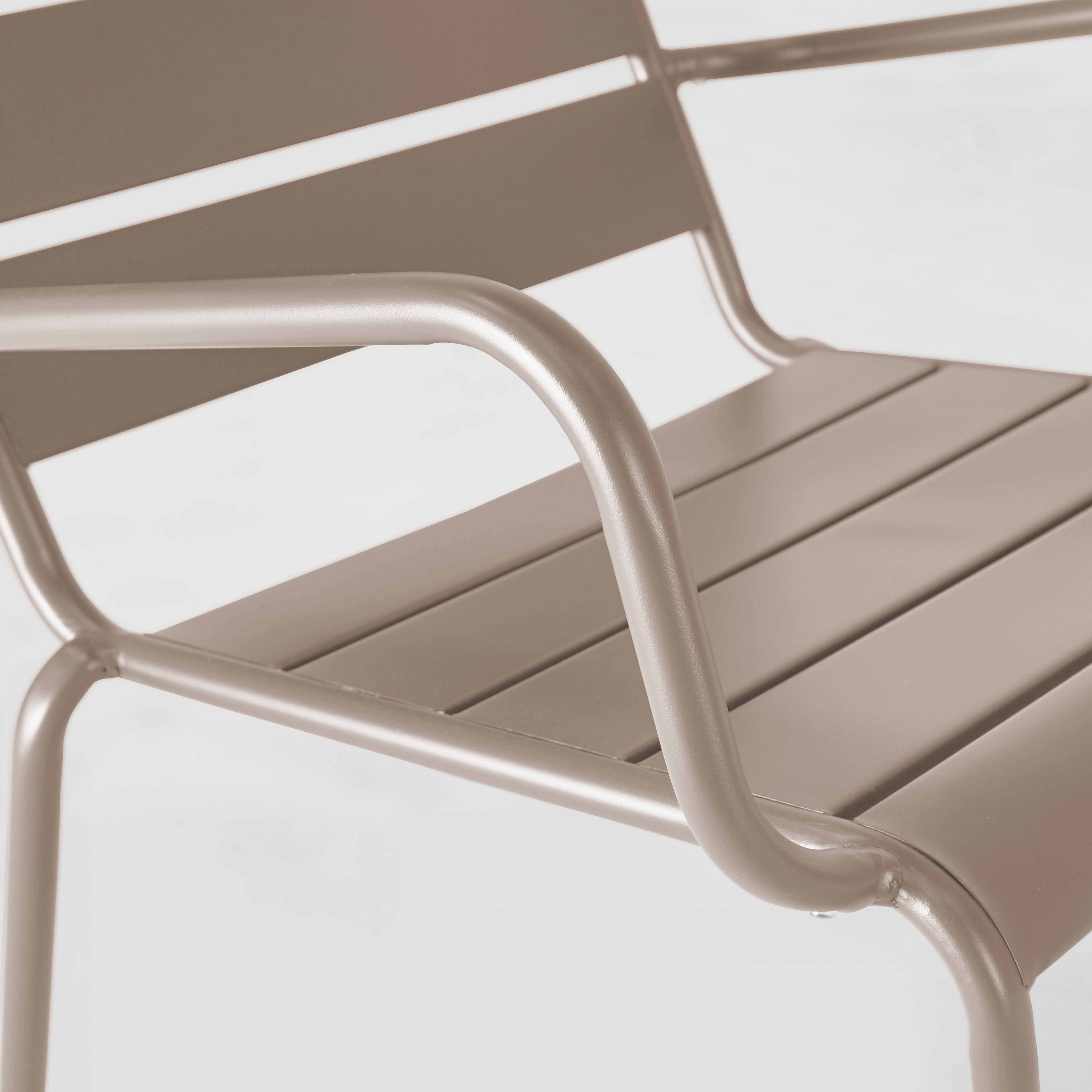 Oviala - Fauteuil de jardin bas relax acier taupe Palavas - Oviala - Imagen 6