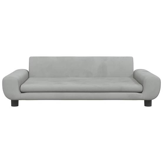 Canapé Lit pour Chien en Velours Confortable sur Pieds en Bois pour Salon Gris Clair – ComfortXL Pet Living - Image 3