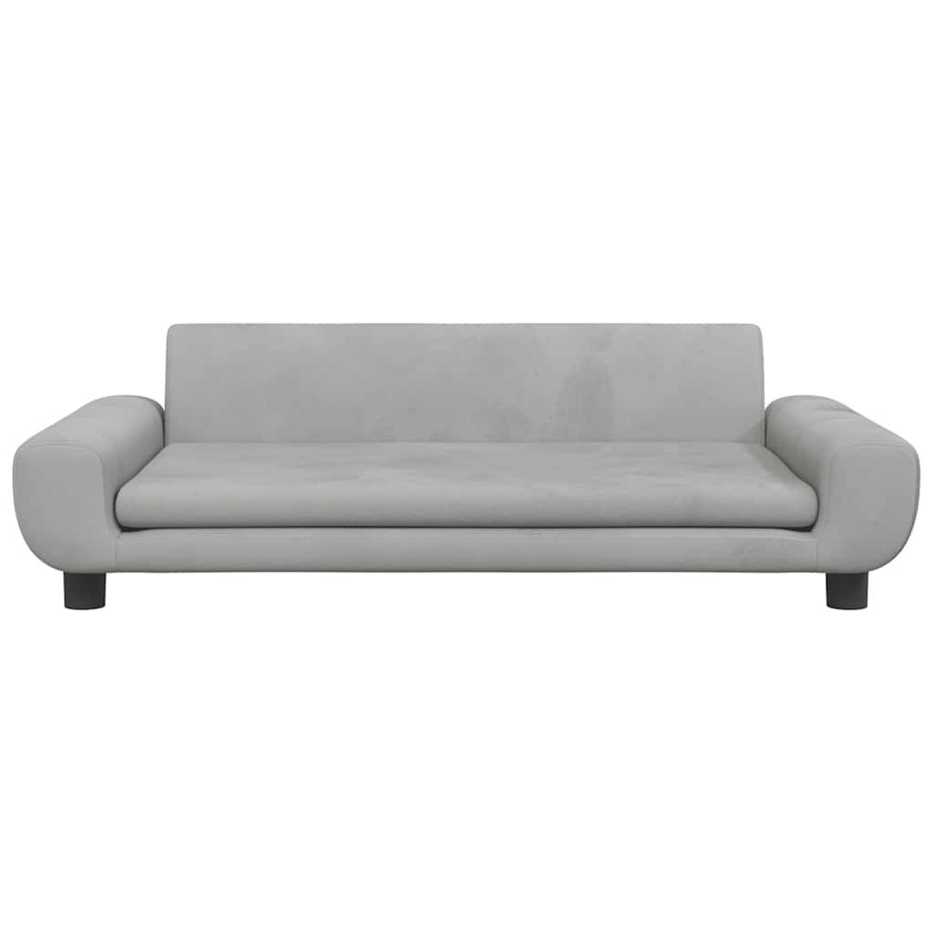 Canapé Lit pour Chien en Velours Confortable sur Pieds en Bois pour Salon Gris Clair – ComfortXL Pet Living - Image 3