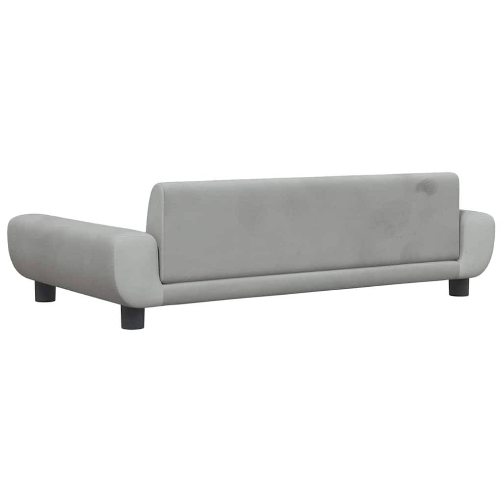 Canapé Lit pour Chien en Velours Confortable sur Pieds en Bois pour Salon Gris Clair – ComfortXL Pet Living - Image 5