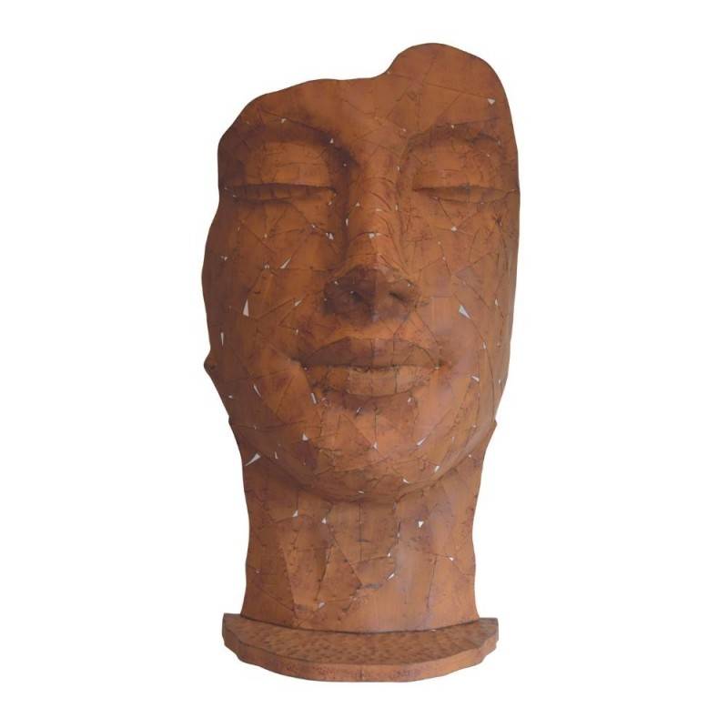 Jardinex - Statue visage métal mosaïque 108 cm - Brun  - Jardinex - Imagen 1