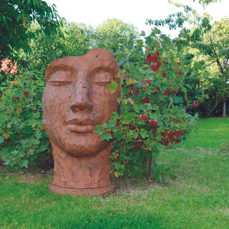Jardinex - Statue visage métal mosaïque 108 cm - Brun - Jardinex - Imagen 6