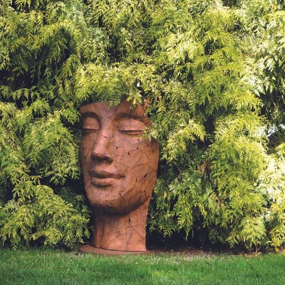 Jardinex - Statue visage métal mosaïque 108 cm - Brun - Jardinex - Imagen 5
