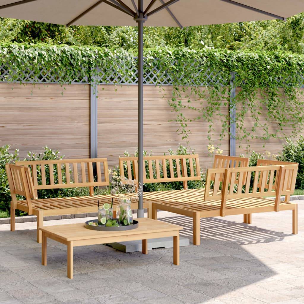 ComfortXL - Salon de Jardin Palette 4p Bois d'Acacia Massif d'Angle Modulable pour Extérieur Brun Finition Huilée – ComfortXL Outdoor Living