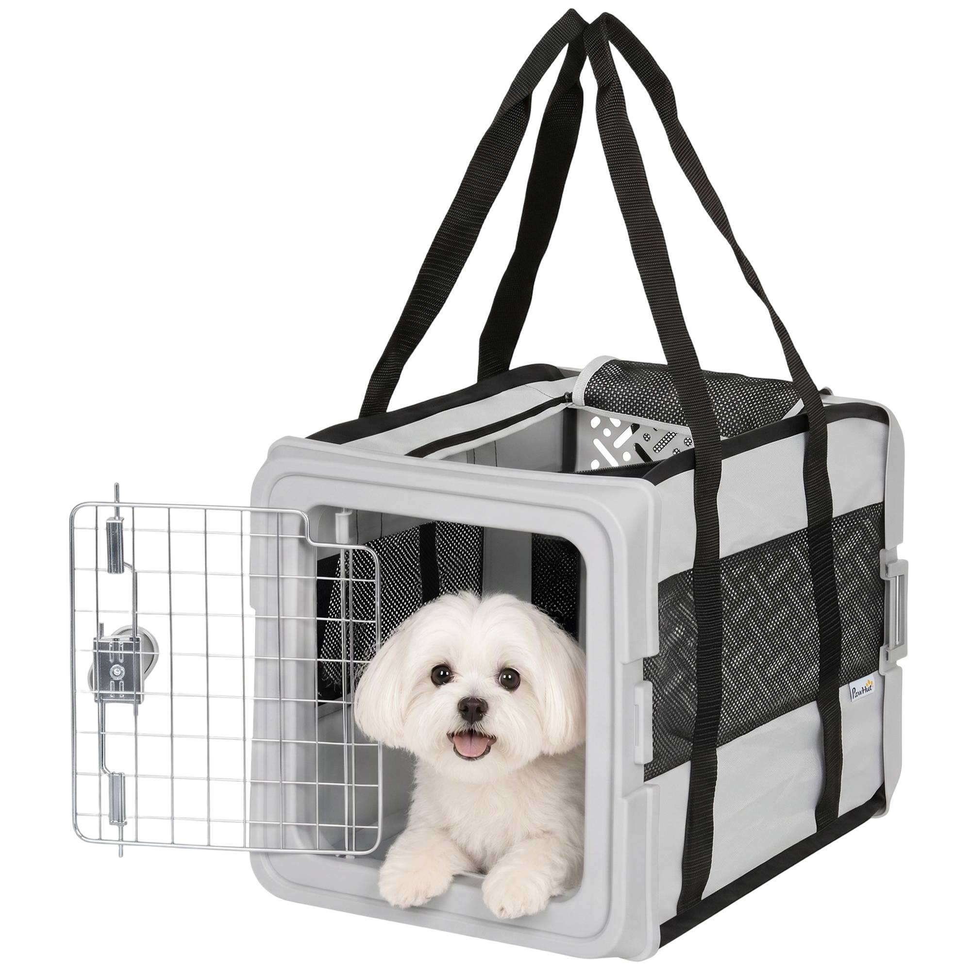 Sans Marque - Sac Transport Chat Chien Pliable Tissu 300D 10 kg 49,5x34x35,5 cm Gris - Image 1
