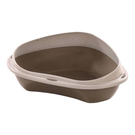 Bac à litière angle Sadio S taupe 49.5 x 39.5 x 17 cm pour chat - Image 1