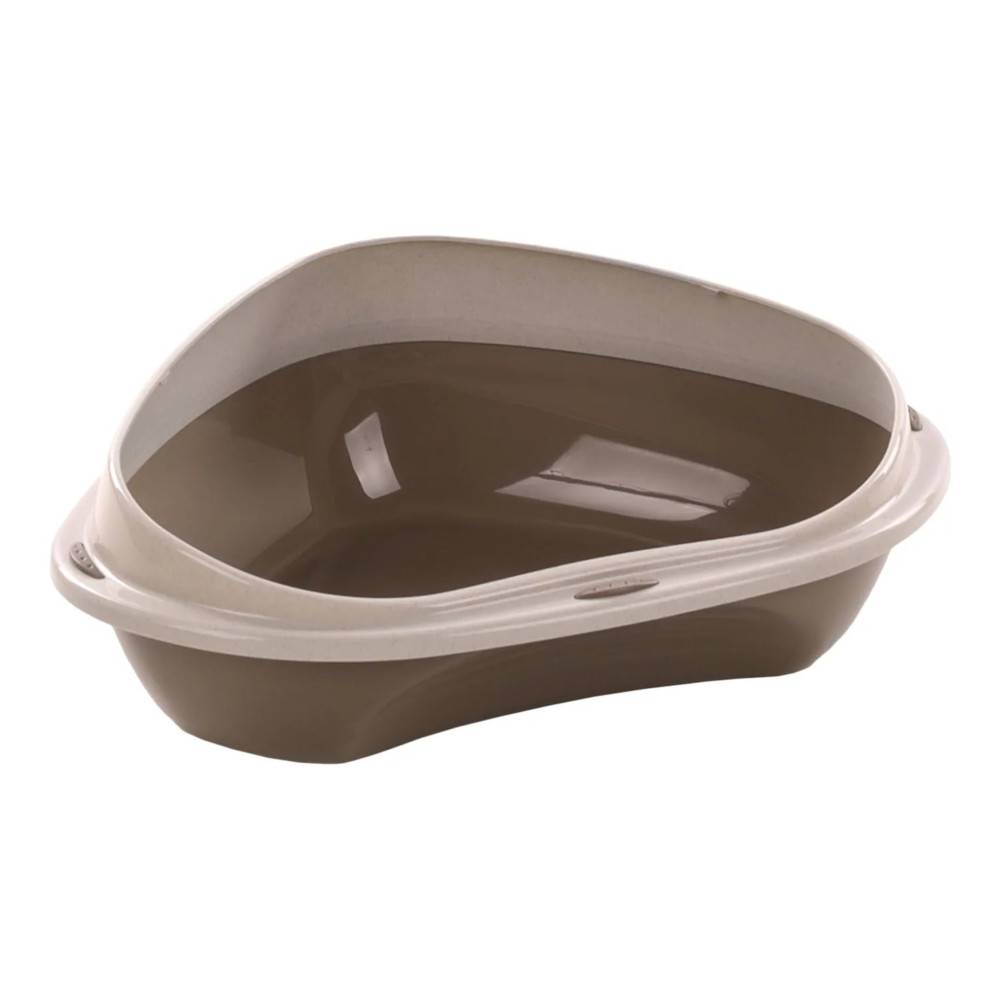 Bac à litière angle Sadio S taupe 49.5 x 39.5 x 17 cm pour chat - Imagen 2