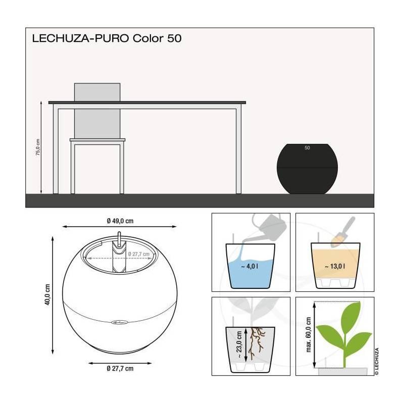 Lechuza - Pot De Fleur Lechuza Puro Color 50 - Kit Complet, Brun Sable - Imagen 3