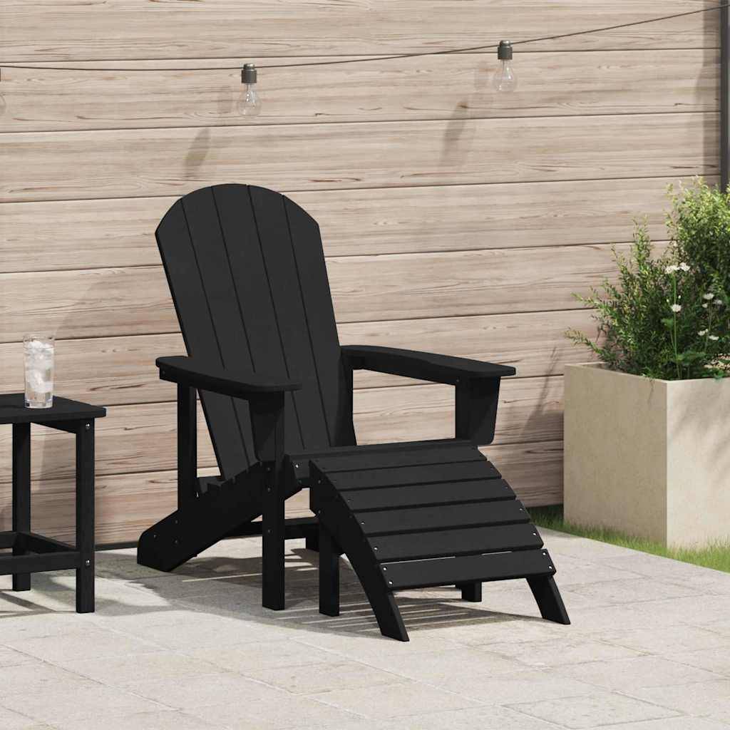 Chaise Adirondack Noir 82 x 74 x 92 cm HDPE, Poids :21.48kg - PANGIVO