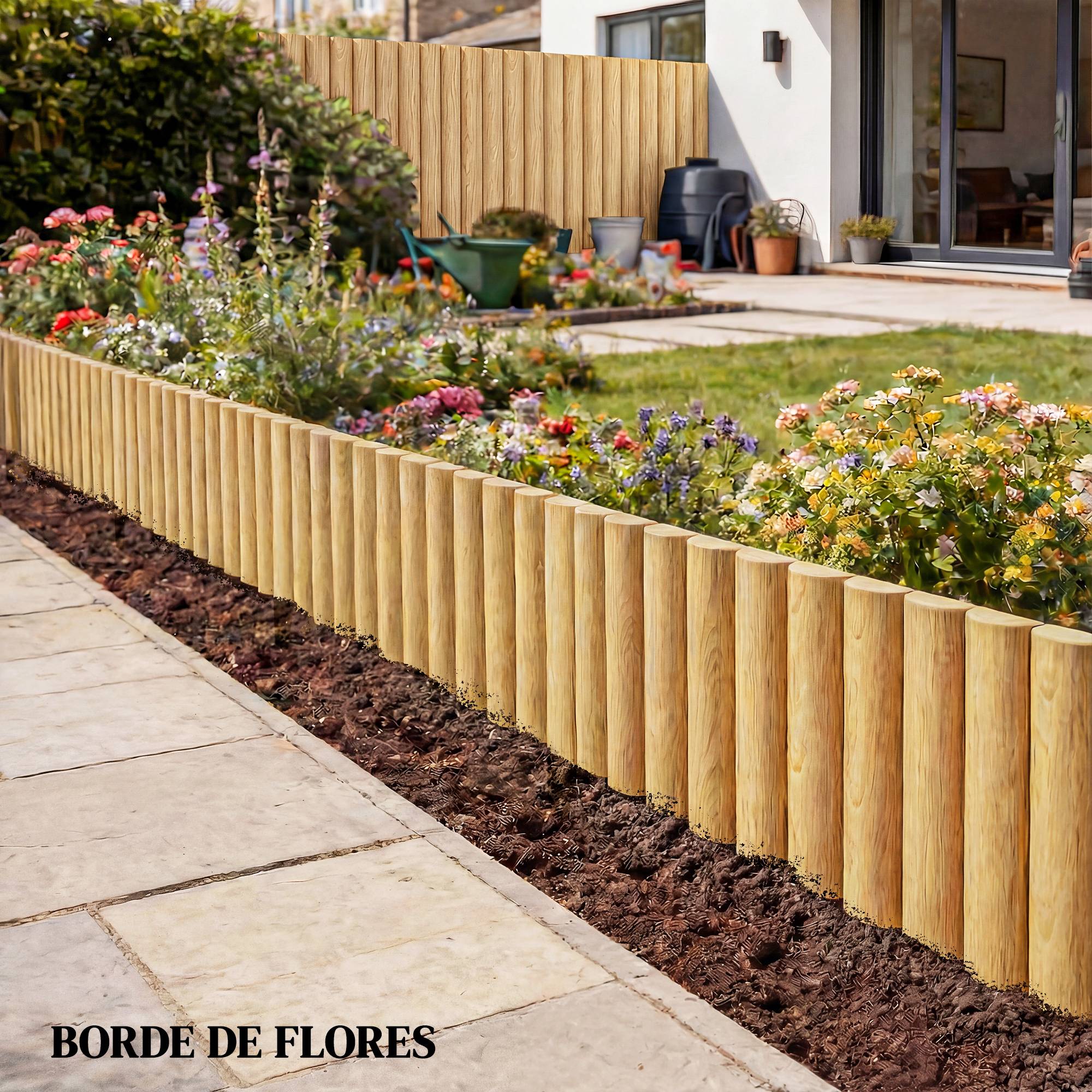 Panneau décoratif de clôture de jardin en bois – Robuste et facile à installer – Pour terrasse, pelouse ou allée – 176 x 38 cm – Couleur naturelle - Image 8