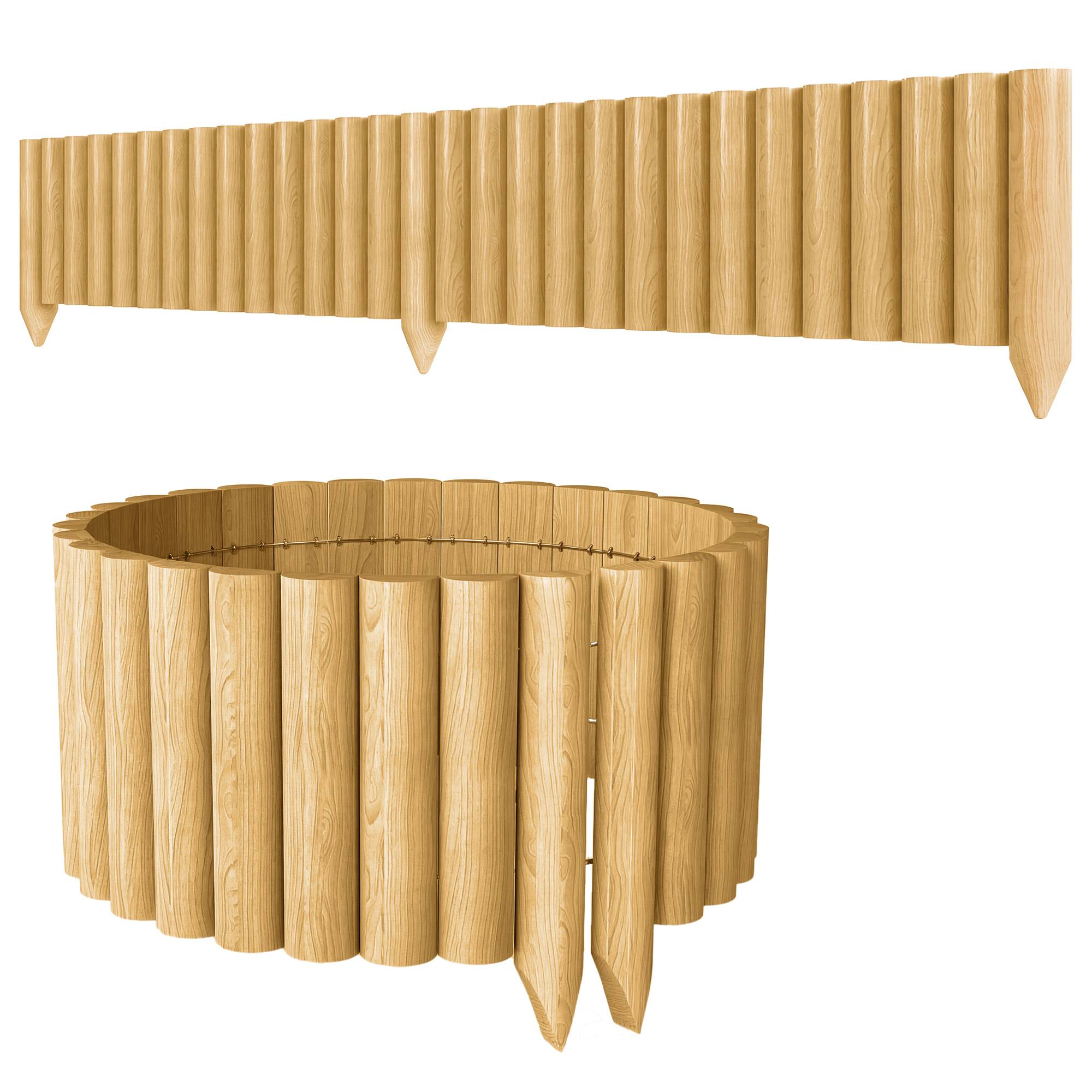 Panneau décoratif de clôture de jardin en bois – Robuste et facile à installer – Pour terrasse, pelouse ou allée – 176 x 38 cm – Couleur naturelle - Image 1