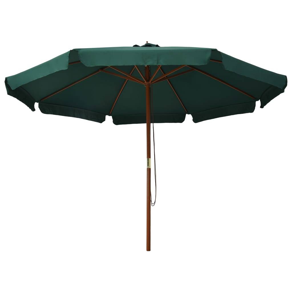 Helloshop26 - Parasol avec mât en bois 330 cm vert - Imagen 2