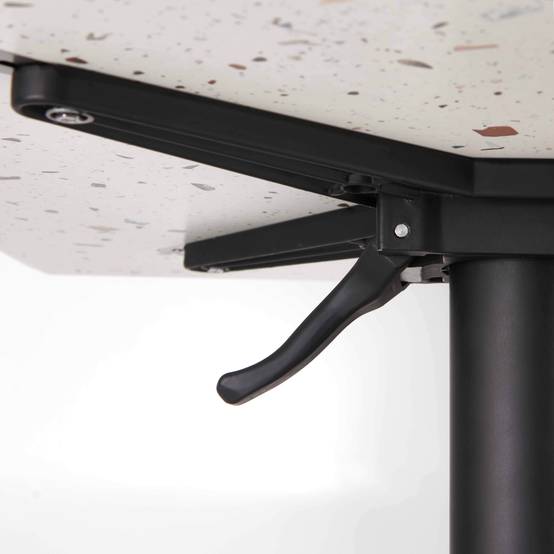 Oviala - Ensemble table de terrasse stratifié terrazzo et 4 fauteuils taupe - Oviala - Image 5