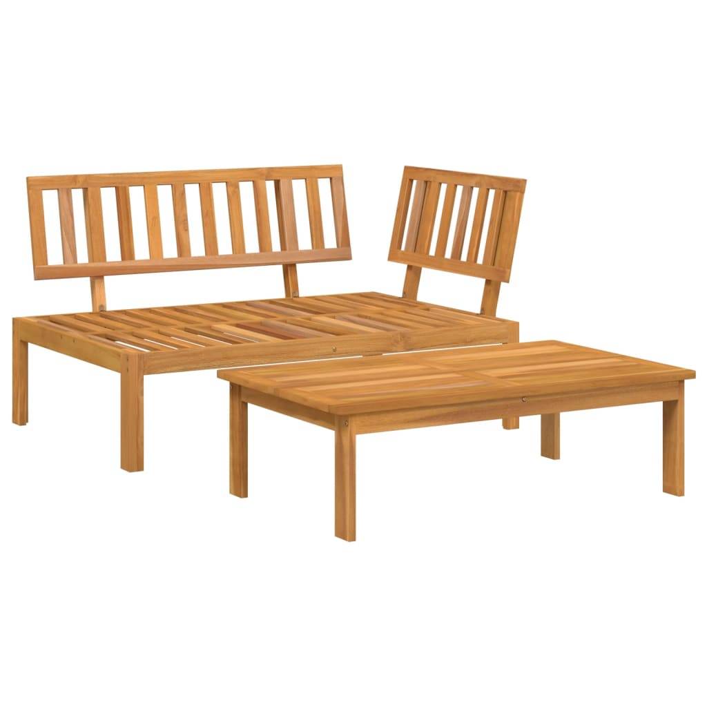 Salon de jardin palette 2 pcs | Mobilier d'extérieur bois massif d'acacia Maison Chic