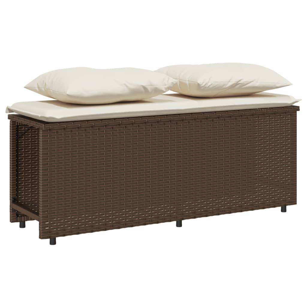Maison Chic - Ensemble de 3 pcs table de jardin avec chaises - mobilier de jardin et coussins marron poly rotin - Image 4
