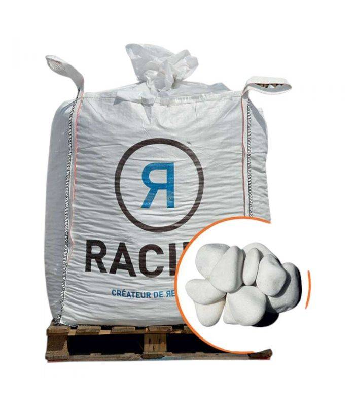 Galet marbre blanc pur Big Bag 500 Kg calibre 40-60 mm Racine F-PAI047-24-40/BB500 - Image 2