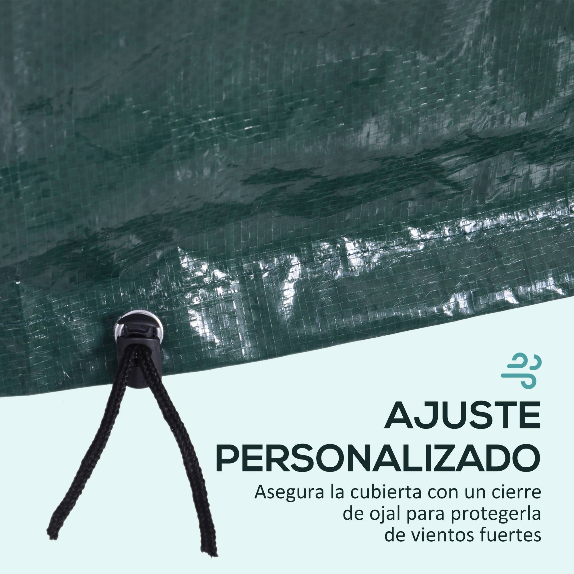 Housse de protection rectangulaire pour mobilier – Housse pour salon de jardin imperméable, anti-UV et anti-poussière (235 x 190 x 90 cm) – Verte - Image 7