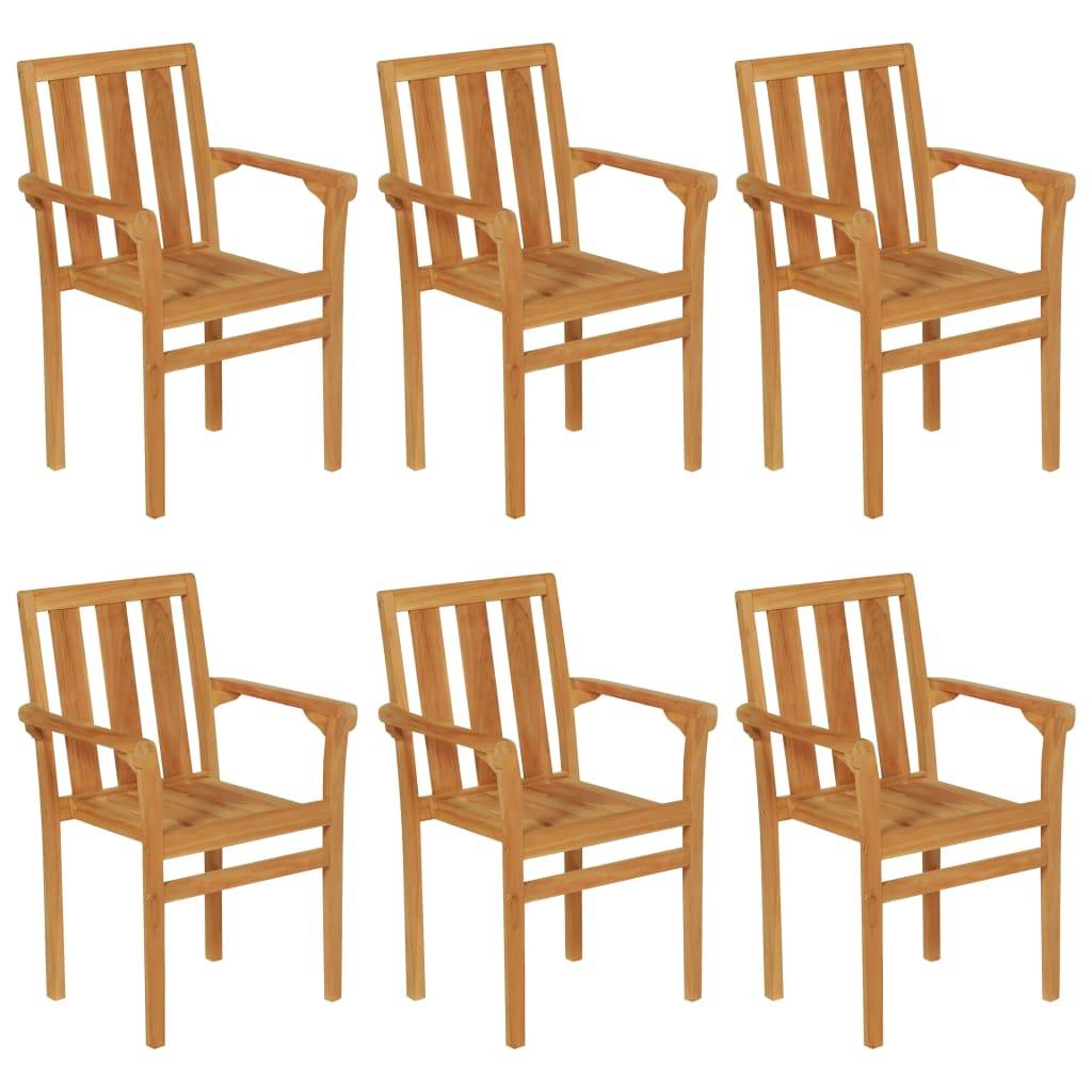 Helloshop26 - Salon de jardin meuble d'extérieur ensemble de mobilier 7 pièces bois de teck massif - Imagen 6