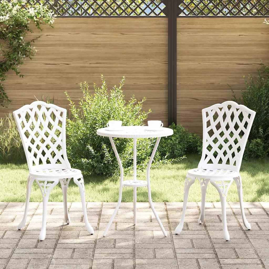 Vidaxl - Ensemble bistro de jardin 3 pcs-Salons de jardin Blanc Aluminium 548298 - Image 1