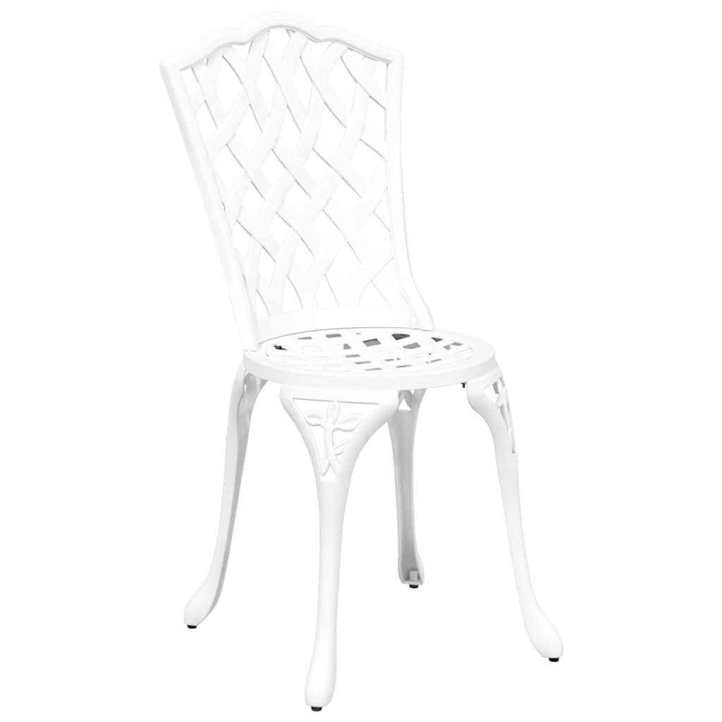 Vidaxl - Ensemble bistro de jardin 3 pcs-Salons de jardin Blanc Aluminium 548298 - Image 4