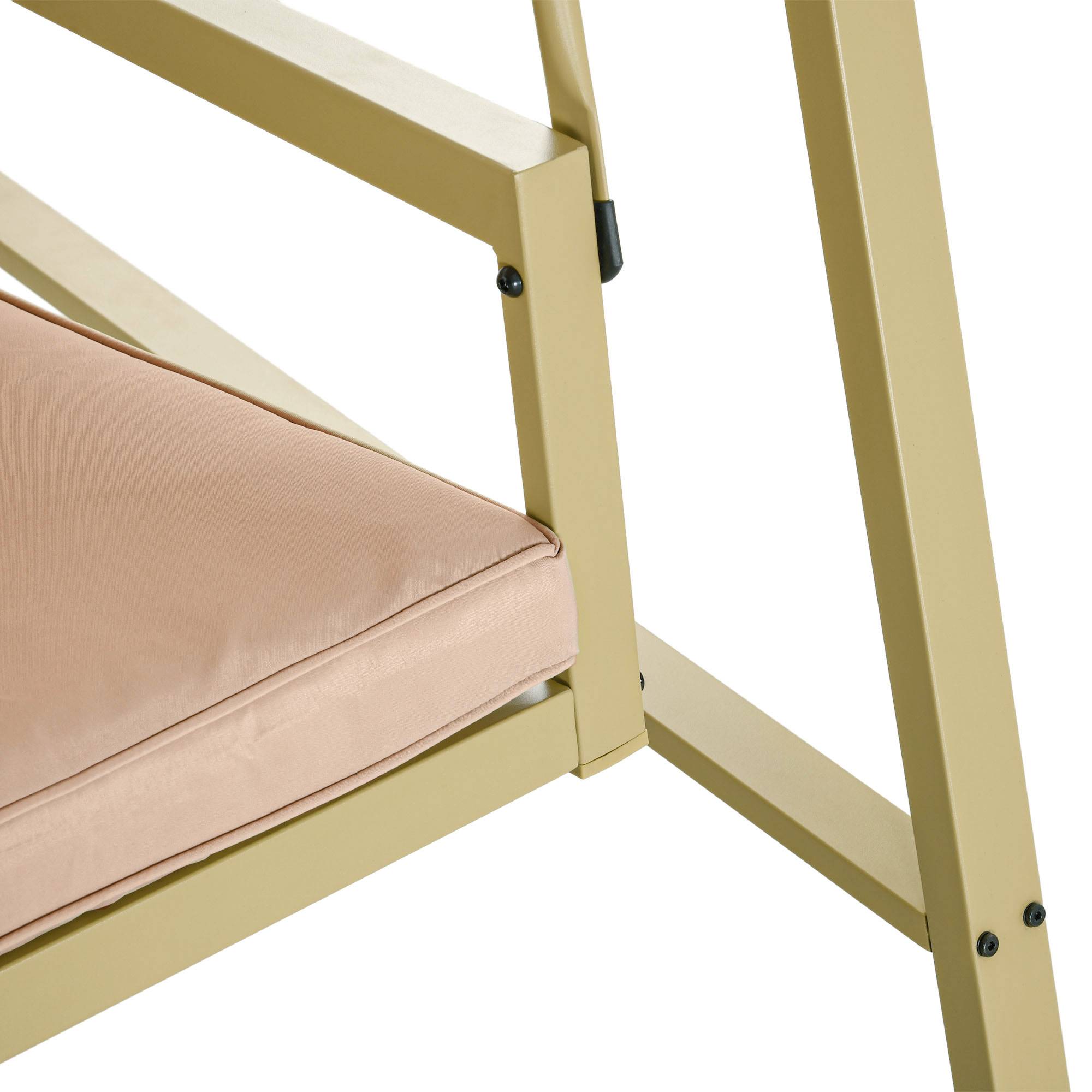 Outsunny - Balancelle de jardin 3 places toit inclinaison réglable épais coussins amovibles polyester acier époxy beige - Outsunny - Imagen 5