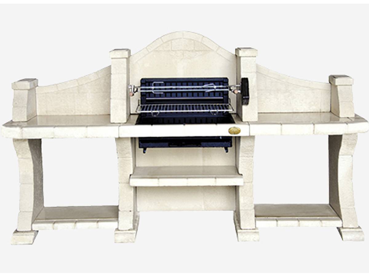 Habitat Et Jardin - Barbecue "camargue" En Pierre Reconstituée - 230 X 63 X 131 Cm -habitat Et Jardin