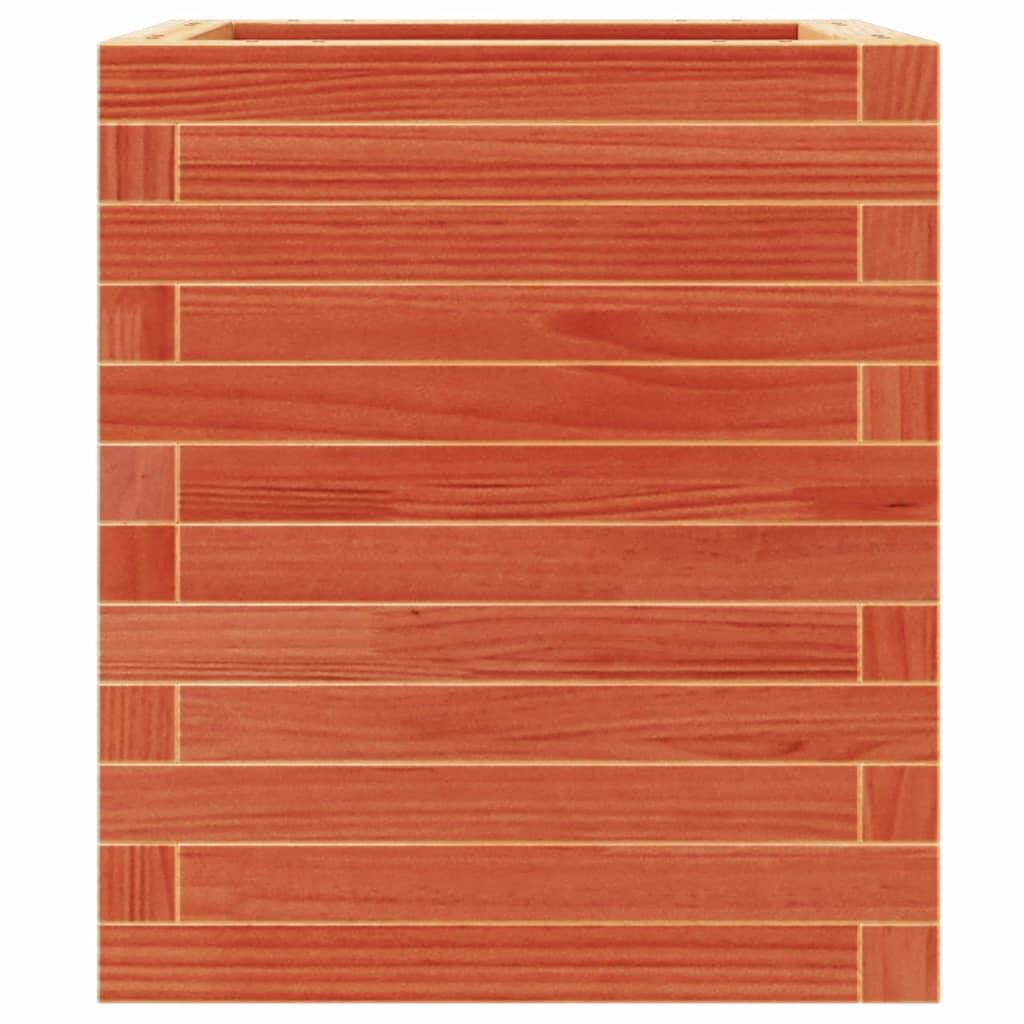 Jardinière | Pot de fleurs | Cache-pot | Bac à fleurs cire marron 40x40x46 cm bois de pin massif - Image 5