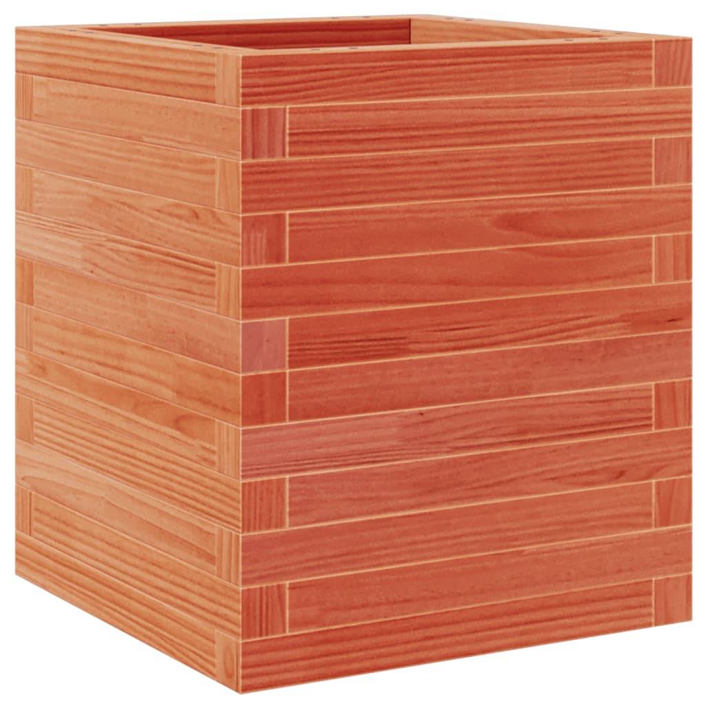 Jardinière | Pot de fleurs | Cache-pot | Bac à fleurs cire marron 40x40x46 cm bois de pin massif - Image 1
