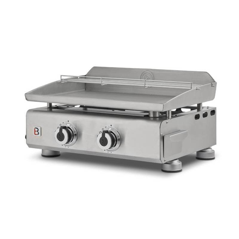 Brasero - Plancha au gaz Silvia II G Inox - BRASERO - 2 brûleurs - Surface de cuisson 52 x 34 cm - 5 kW -Jusqu'à 8 convives - Inox , Gris - Imagen 1