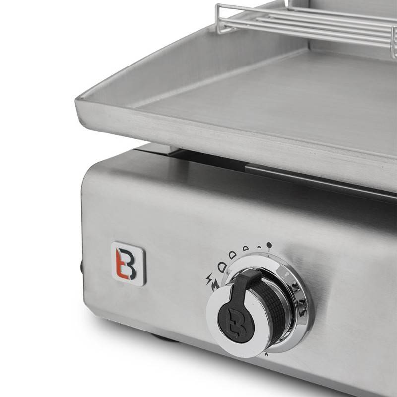 Brasero - Plancha au gaz Silvia II G Inox - BRASERO - 2 brûleurs - Surface de cuisson 52 x 34 cm - 5 kW -Jusqu'à 8 convives - Inox , Gris - Imagen 3