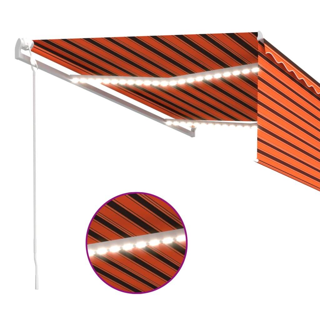 Auvent automatique rétractable avec store et LED 4x3 m Orange marron - PANGIVO - Imagen 5