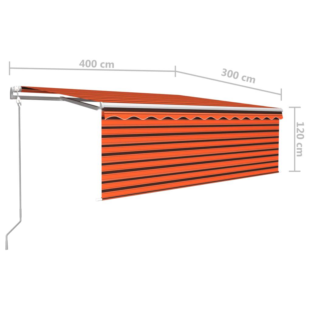 Auvent automatique rétractable avec store et LED 4x3 m Orange marron - PANGIVO - Imagen 10
