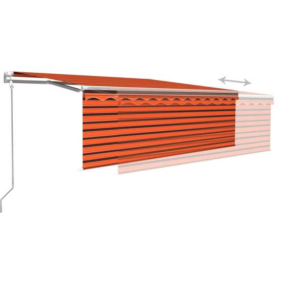 Auvent automatique rétractable avec store et LED 4x3 m Orange marron - PANGIVO - Image 4