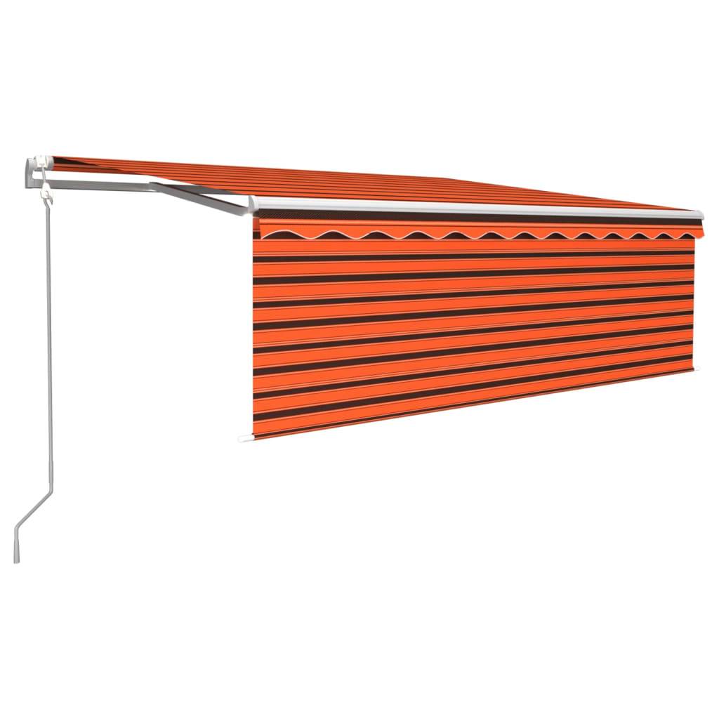 Auvent automatique rétractable avec store et LED 4x3 m Orange marron - PANGIVO - Imagen 2