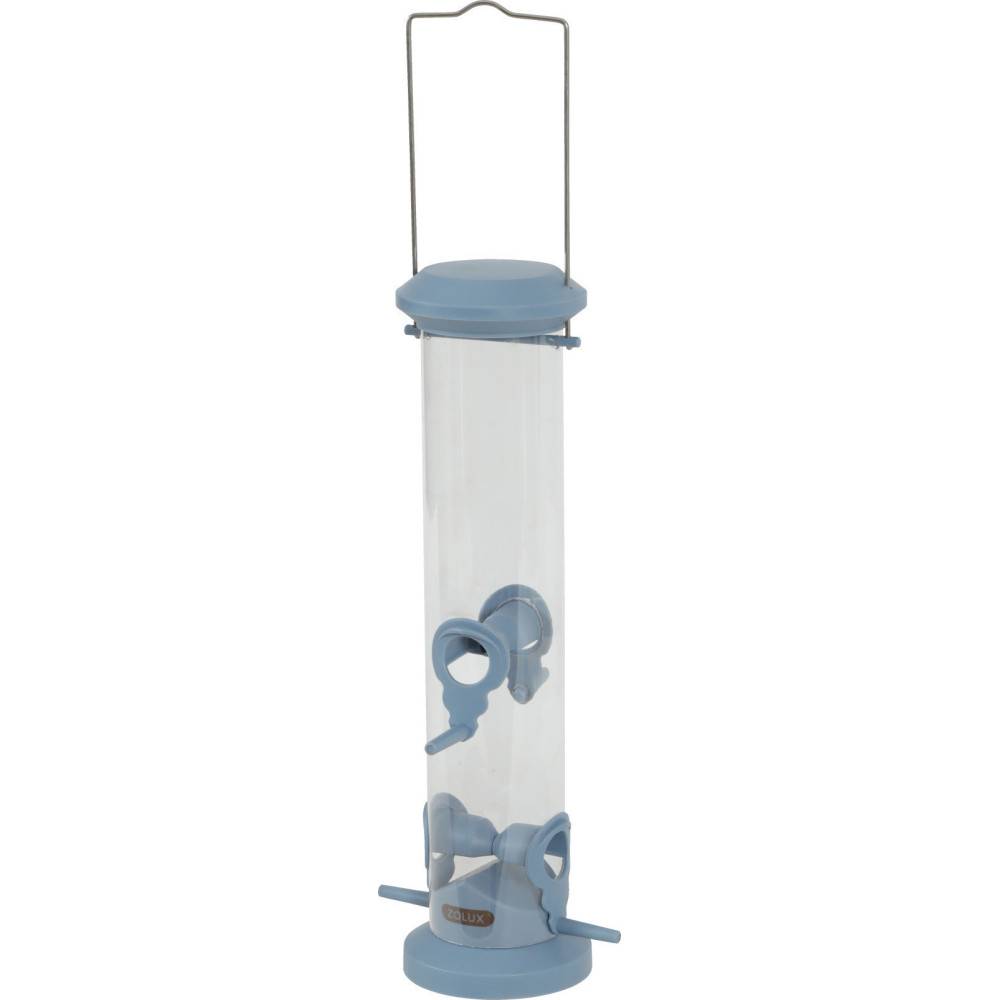 Mangeoire silo à graines, bleu, hauteur 44 cm pour oiseaux - Imagen 2
