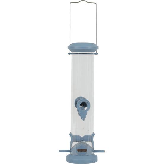 Mangeoire silo à graines, bleu, hauteur 44 cm pour oiseaux - Image 1