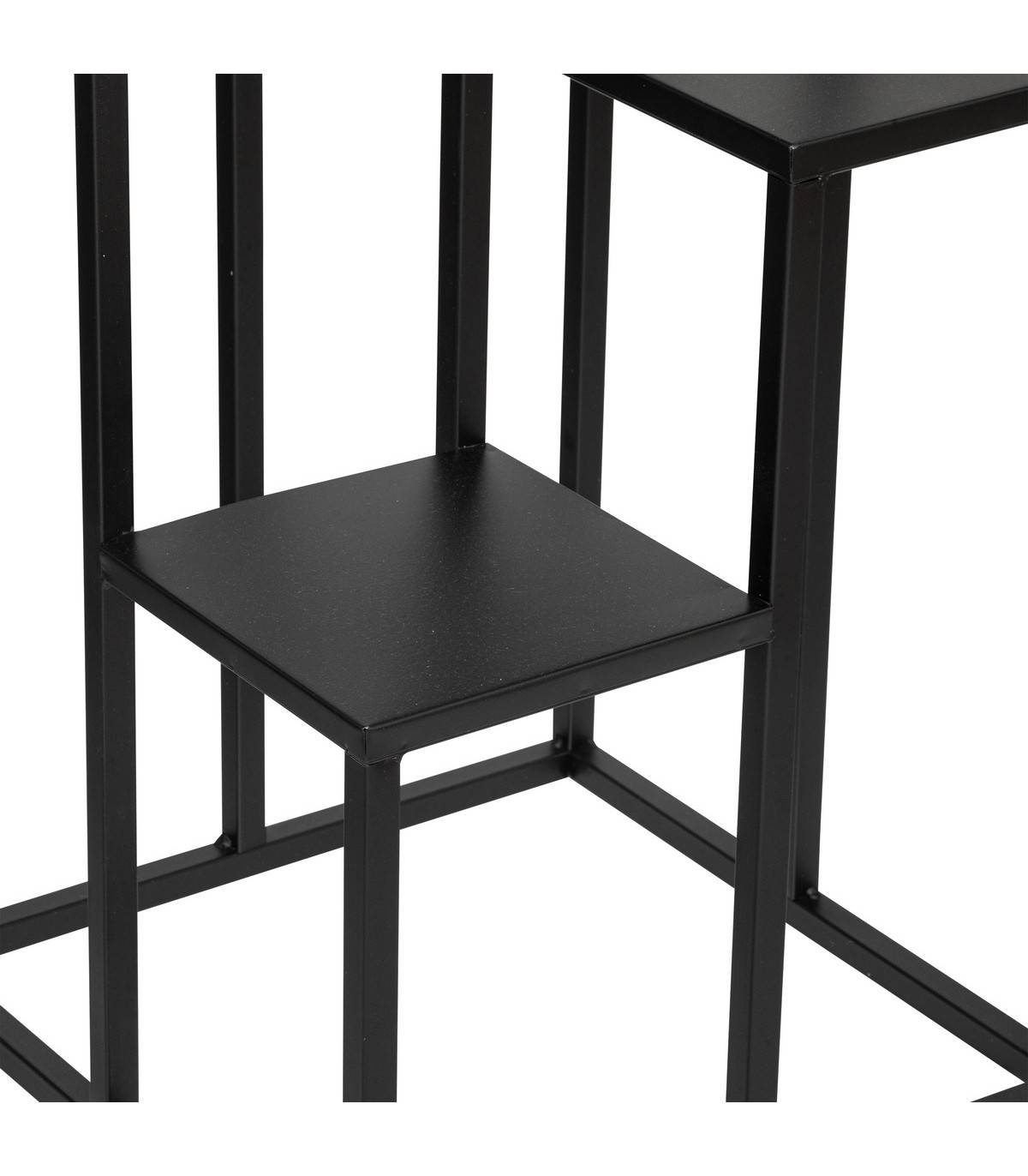 Étagère Porte-plante 4 plateaux en Métal Noir H 86.5 cm - Image 2
