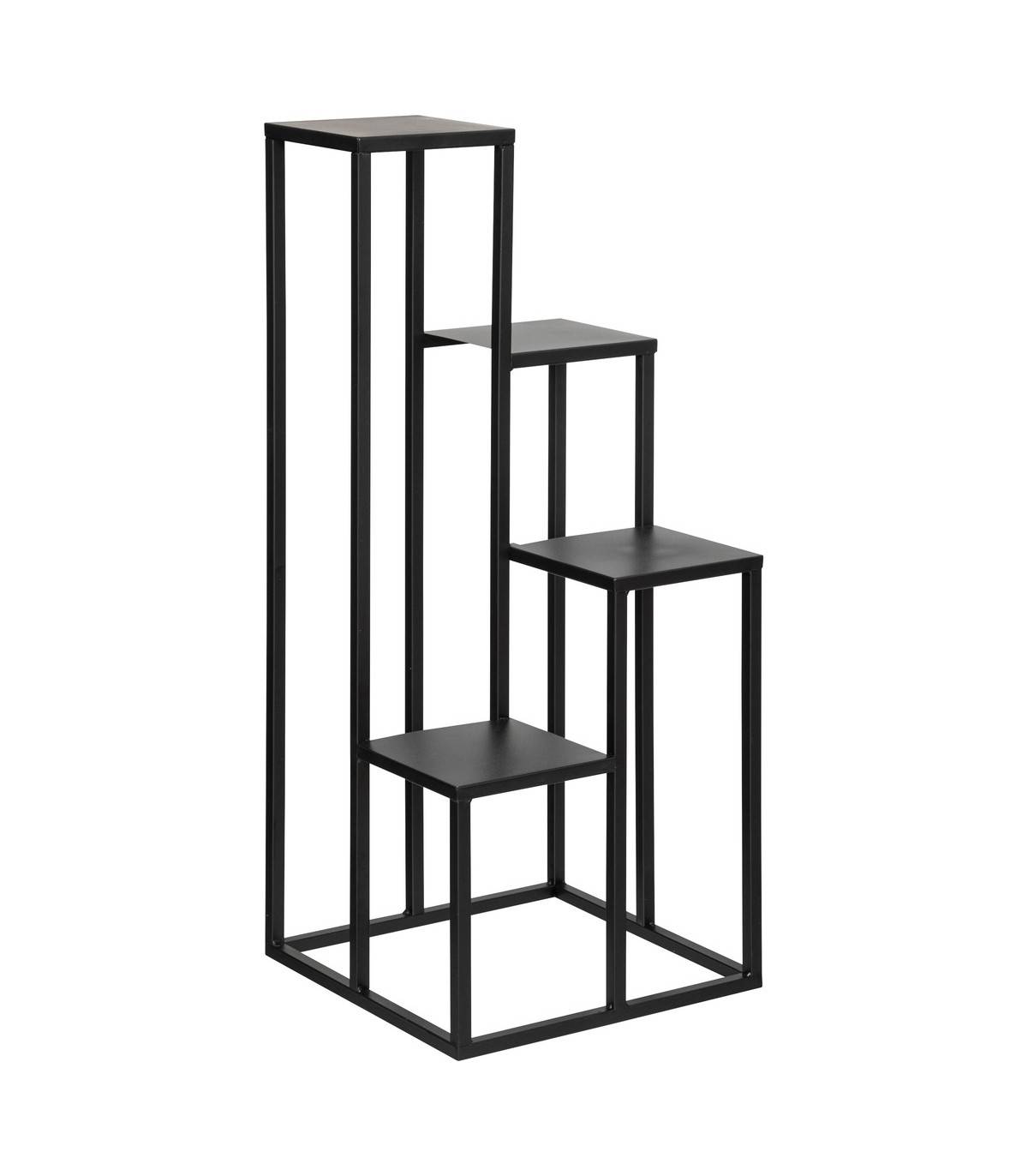 Étagère Porte-plante 4 plateaux en Métal Noir H 86.5 cm - Image 1