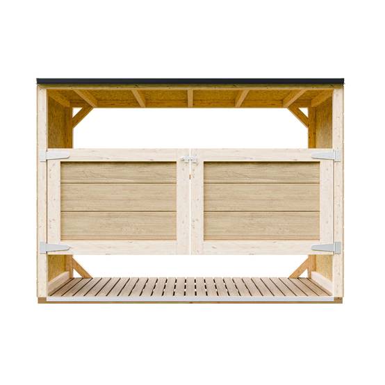 Timbela - Abri de jardin pour poubelles, Cache poubelle extérieur 1,62 m² / 3x240L - Timbela M982A - Image 1