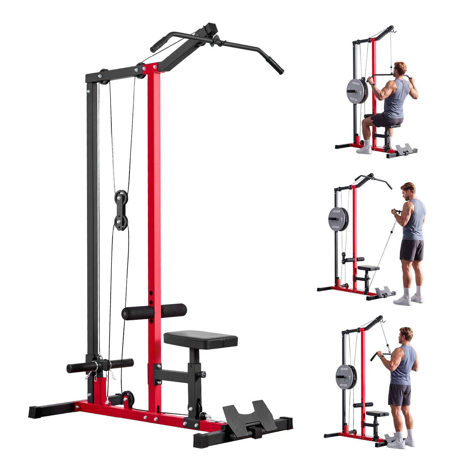 Vevor - VEVOR Station de musculation 2 en 1, poulie haute et basse, siège réglable 3 positions, rouleau réglable 4 positions, charge max 227 kg. - Image 1