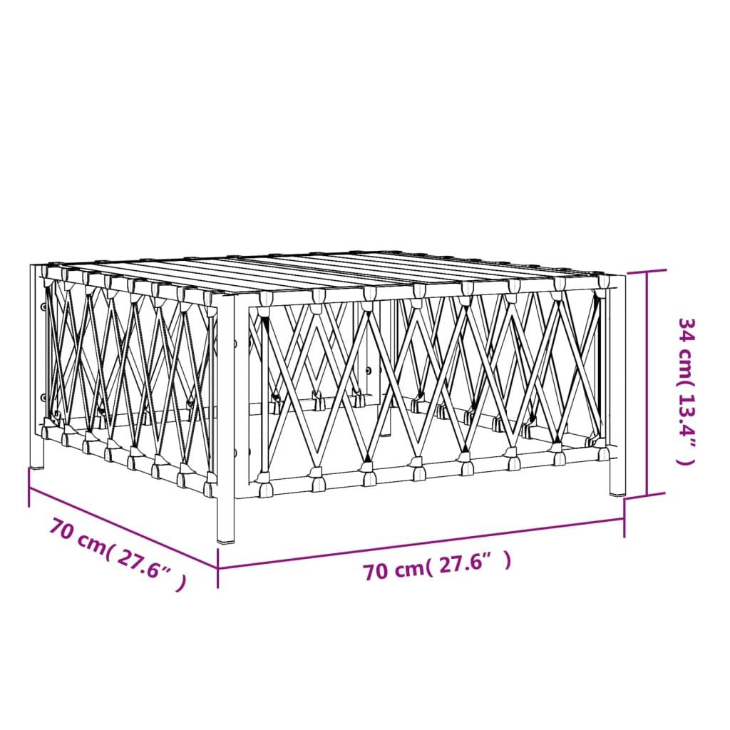 Table bois composite  Xilmar Blanc  70 X 70 X 34 cm  - P87209B - Image 5