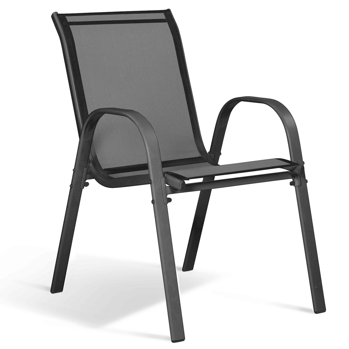 Salon de jardin POLY table extensible 135-270 CM et 12 chaises bois et gris foncé - Image 4
