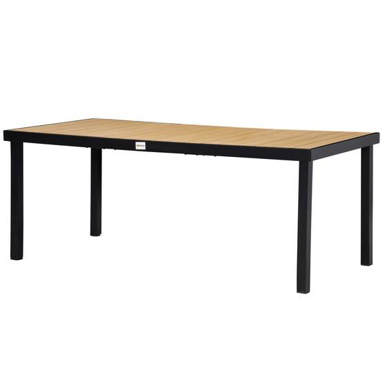 Table de jardin rectangulaire pour 8 personnes en aluminium table de salle à manger extétieur plateau PE à lattes - Image 2