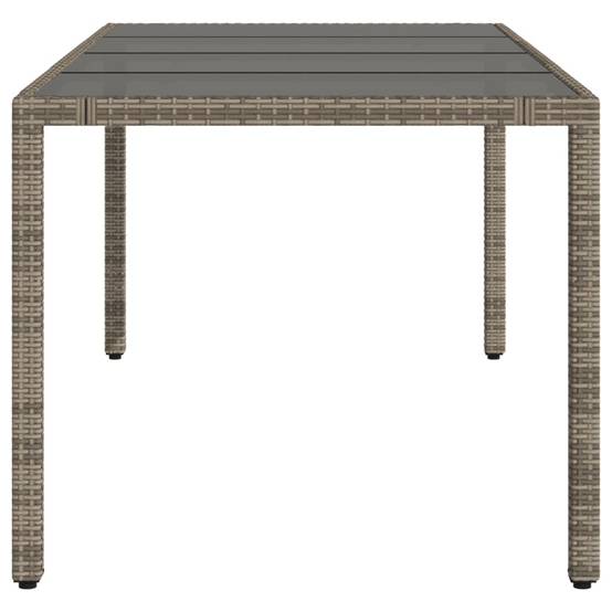 PANGIVO - Table de jardin résine tressée verre trempé gris 190 x 90 x 75 cm, Poids :27.6kg - PANGIVO - Image 5