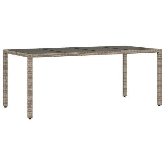 PANGIVO - Table de jardin résine tressée verre trempé gris 190 x 90 x 75 cm, Poids :27.6kg - PANGIVO - Image 2