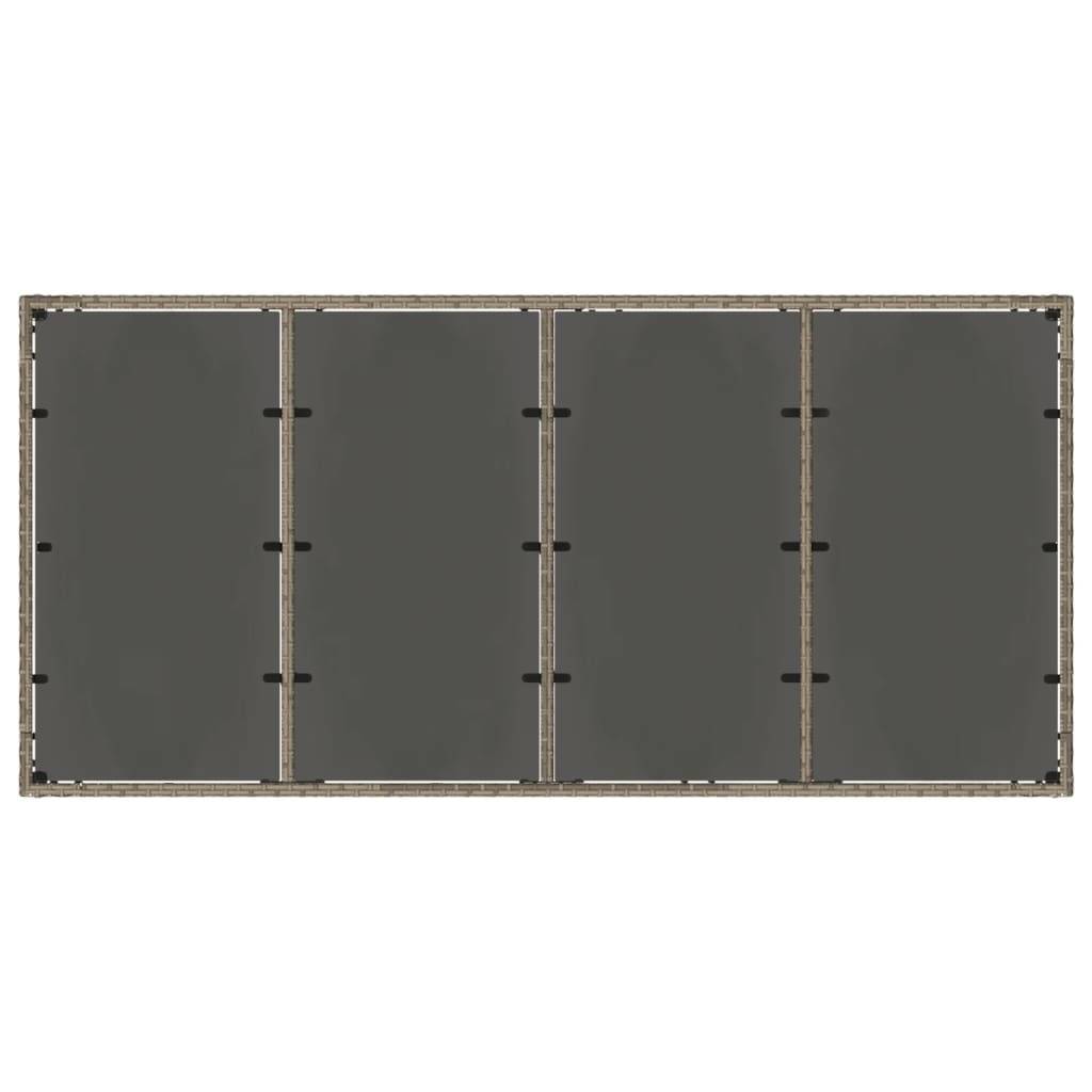 PANGIVO - Table de jardin résine tressée verre trempé gris 190 x 90 x 75 cm, Poids :27.6kg - PANGIVO - Image 6